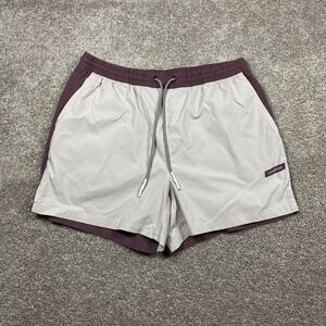 Legends Shorts Mens XL Maroon‎ Cream Luka Active 4" Running Gym Drawstring